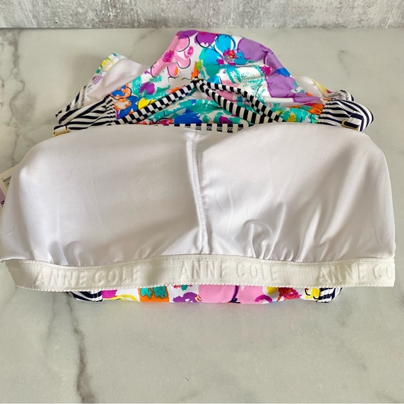 Anne Cole One Peice Floral Shirred Halter Swimsuit - Picture 10 of 12